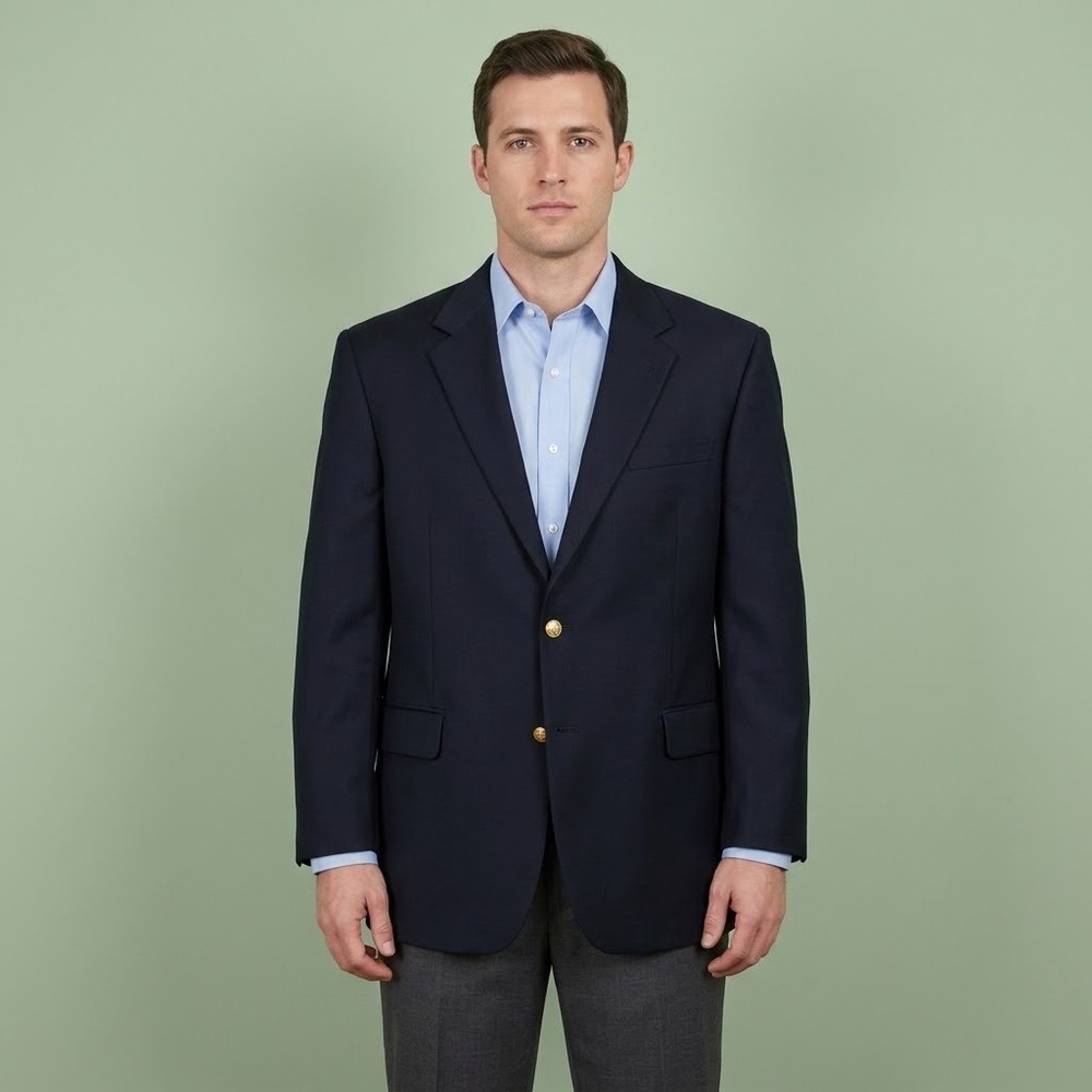 Jos. A. Bank B5C1014 Signature Collection Navy Wool Blazer Men 44R EUC